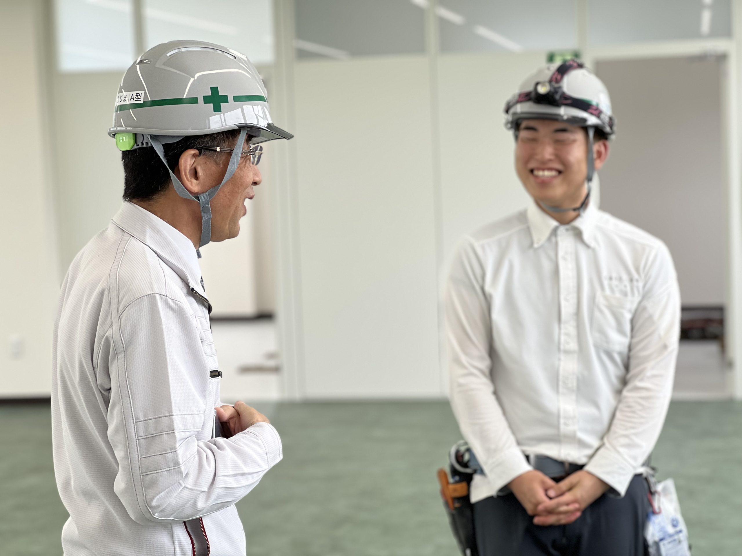 新入社員研修 挨拶訓練の様子